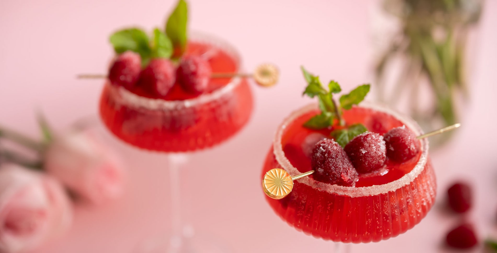 Vegan Sour Candy Mocktail With Frozen Candied Raspberries&nbsp;