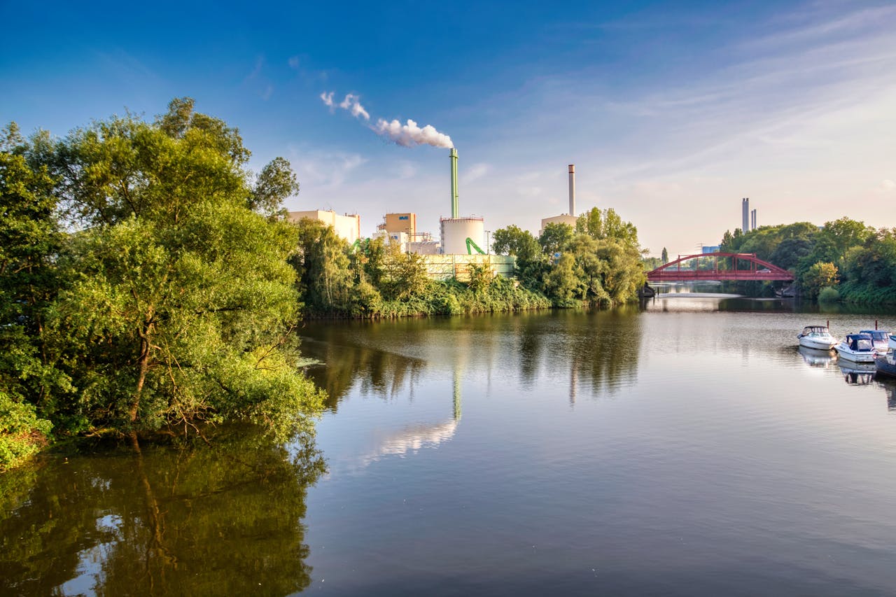 factory beside river