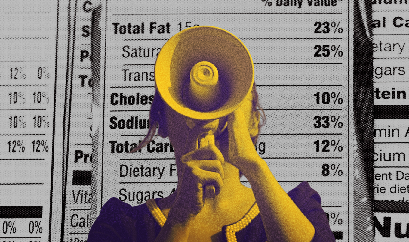 Woman using megaphone