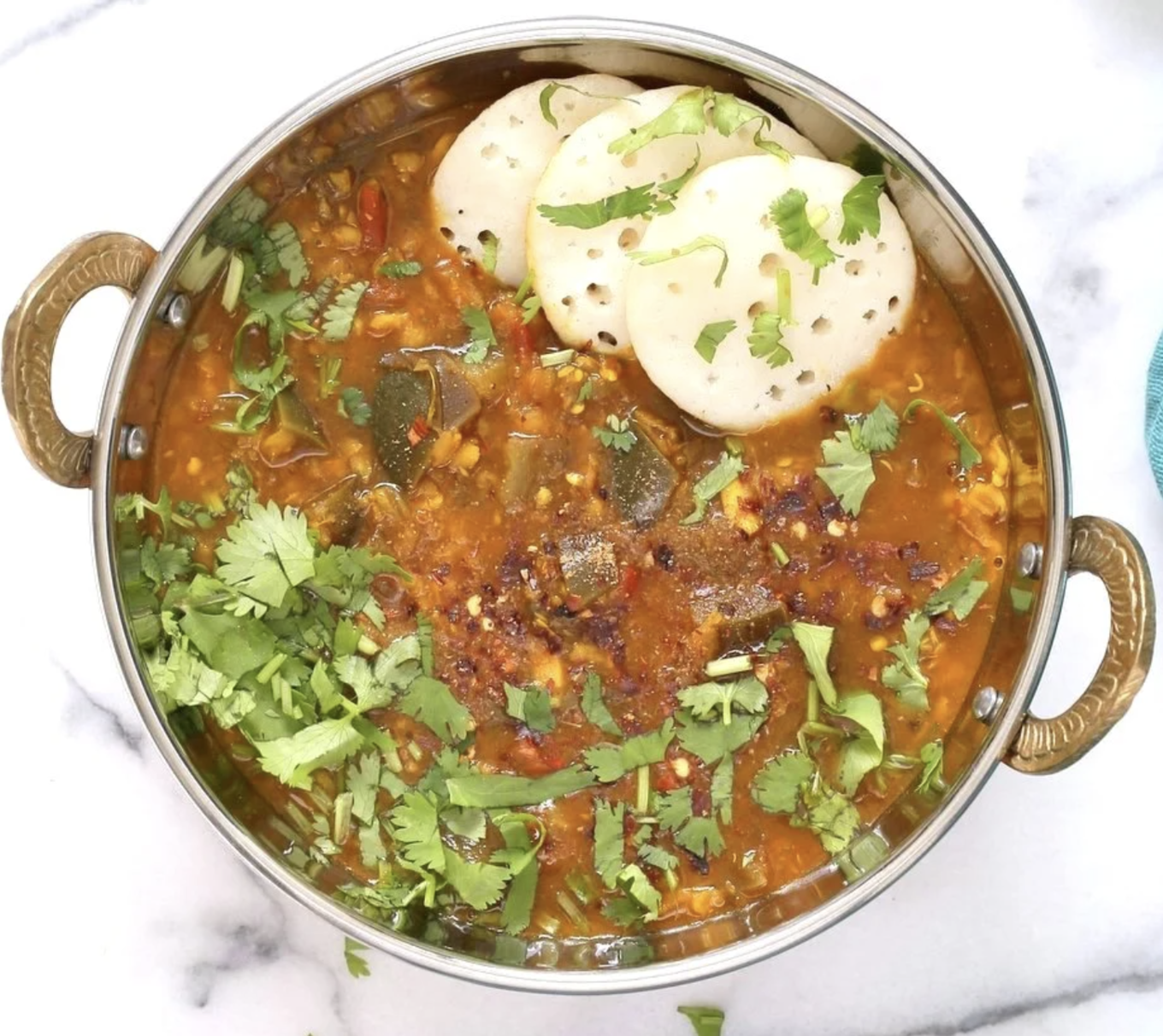 Vegan Richa instant pot eggplant sambar