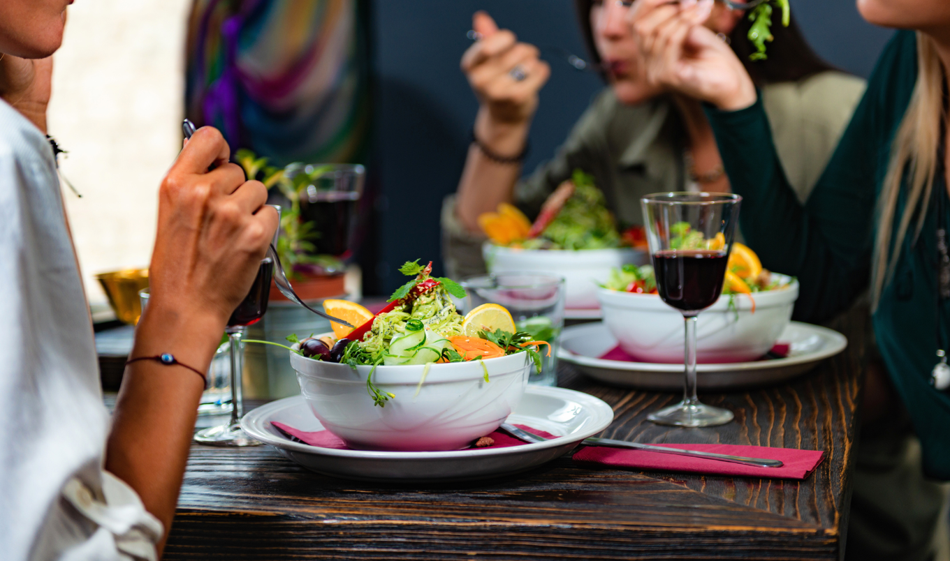 people eating at restaurant
