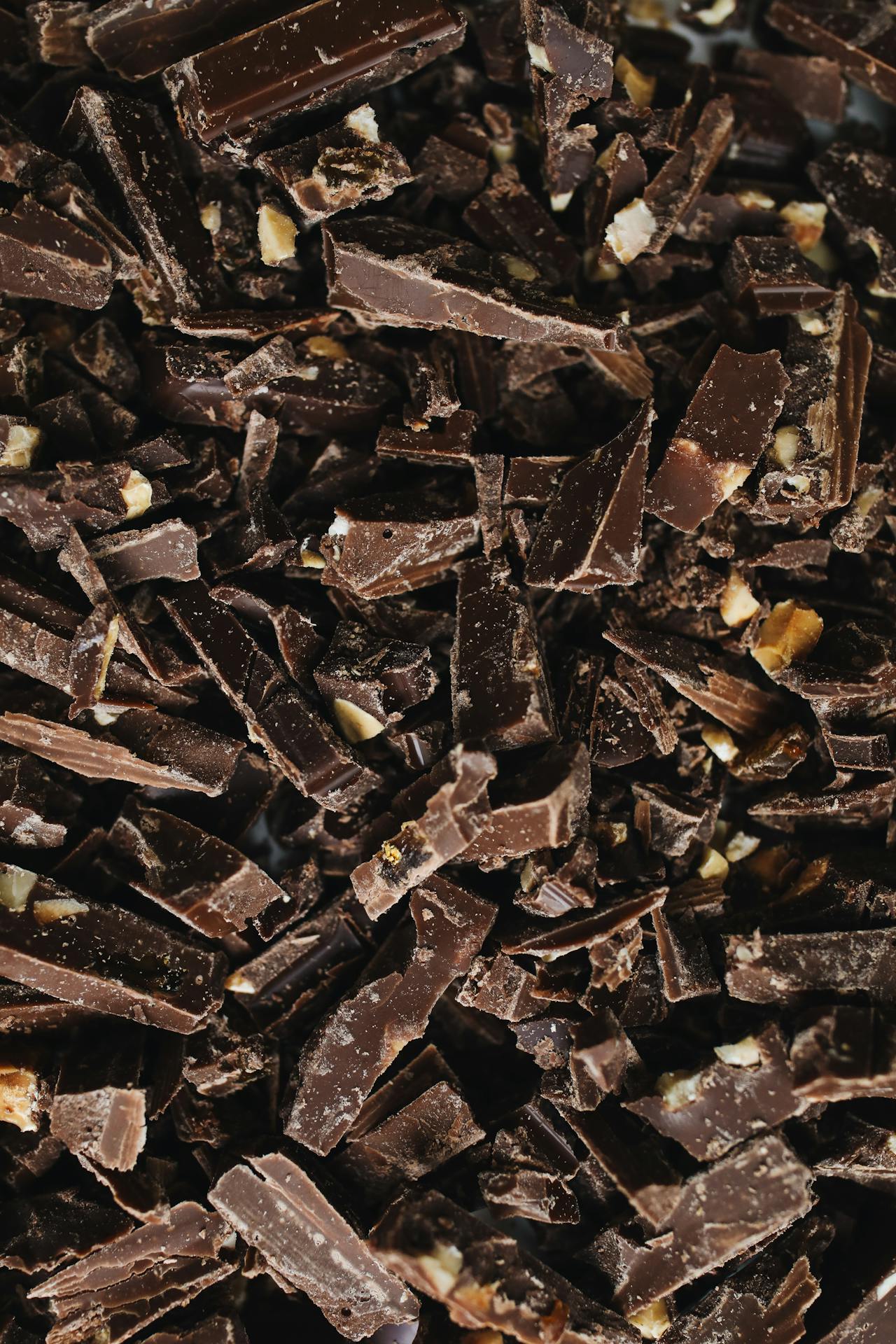 sliced dark chocolate