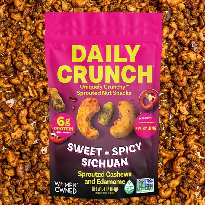 Daily Crunch Sweet & Spicy Sichuan Sprouted Cashews