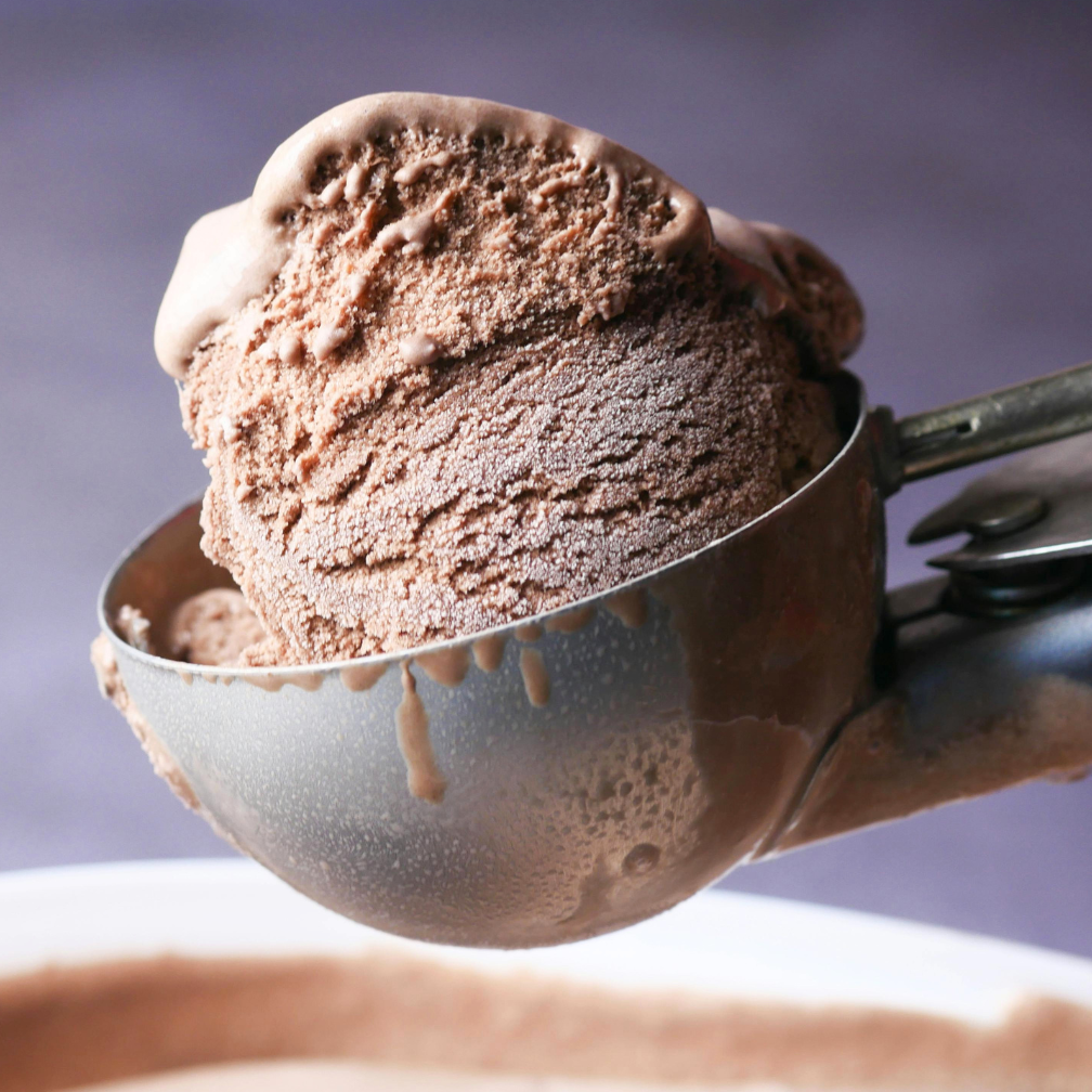 Chocolate ice cream scoop