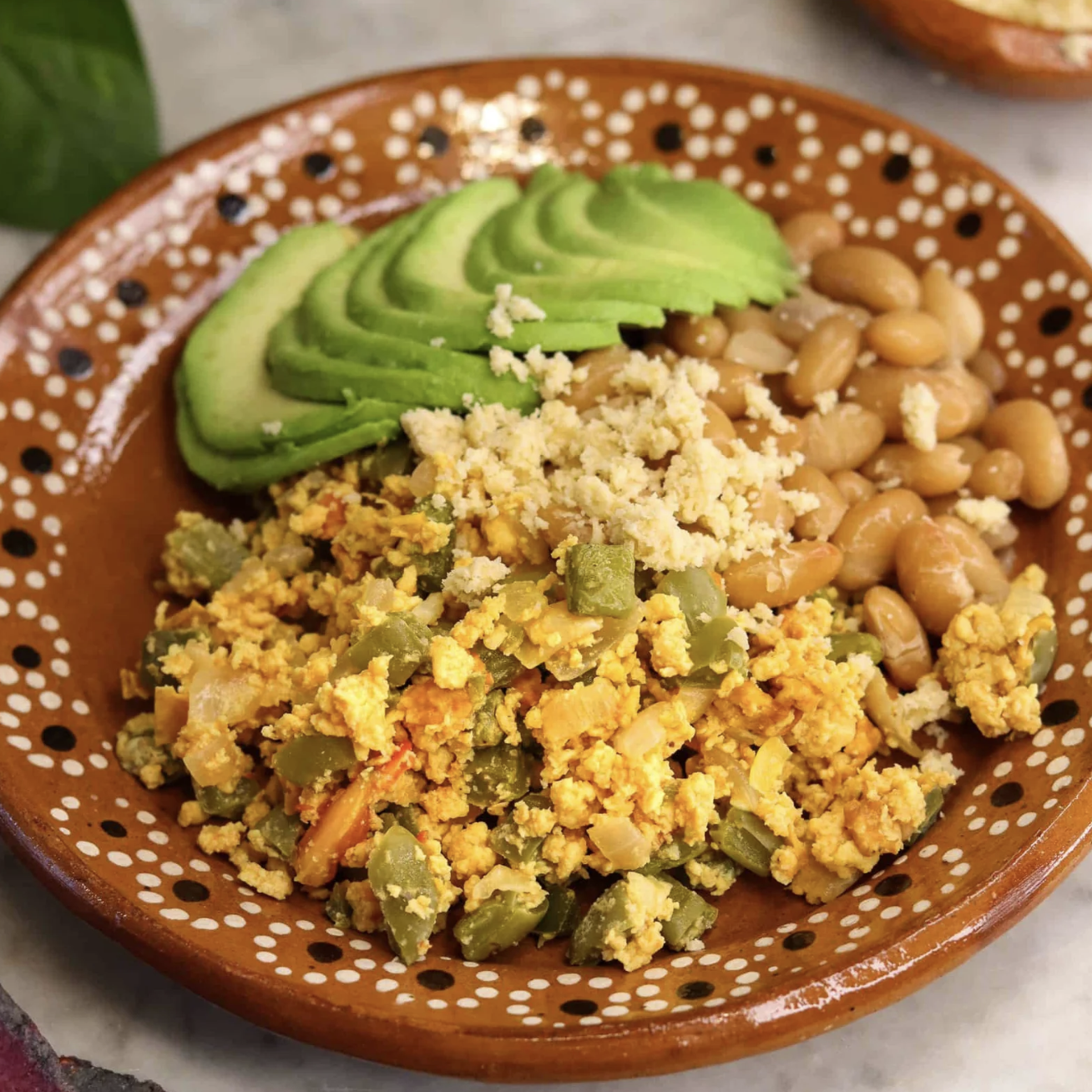 Vegan eggs with nopales cactus