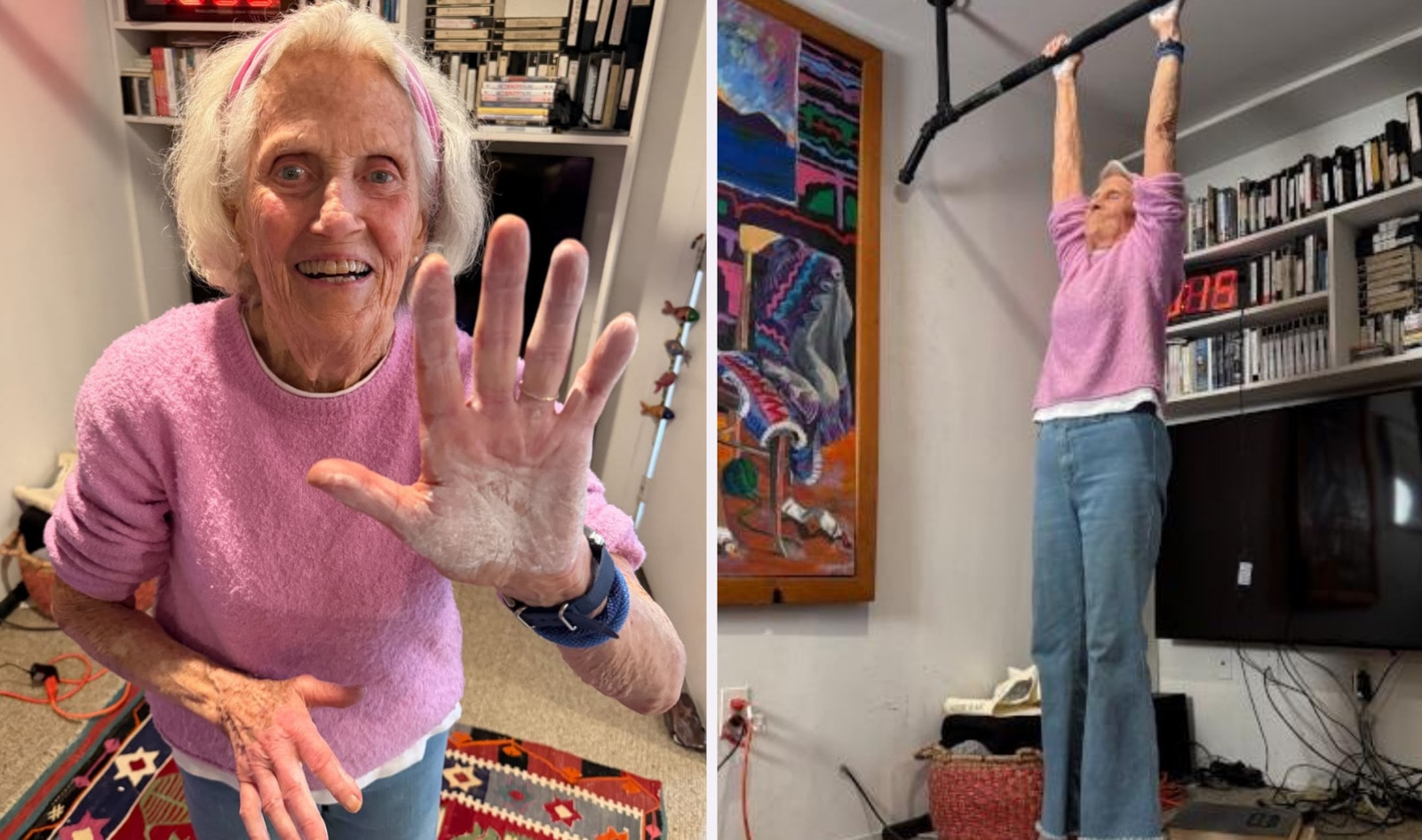90-Year-Old Plant-Based Pioneer Ann Esselstyn Sets Dead Hang World Record