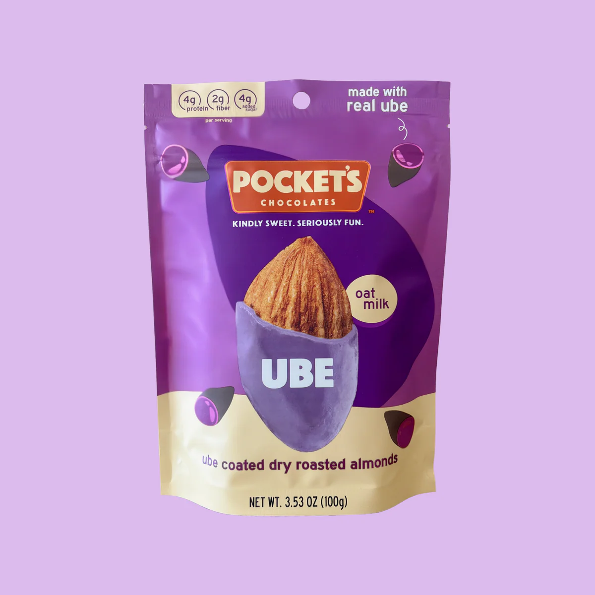 Pocket’s Chocolates Ube Chocolate Almonds