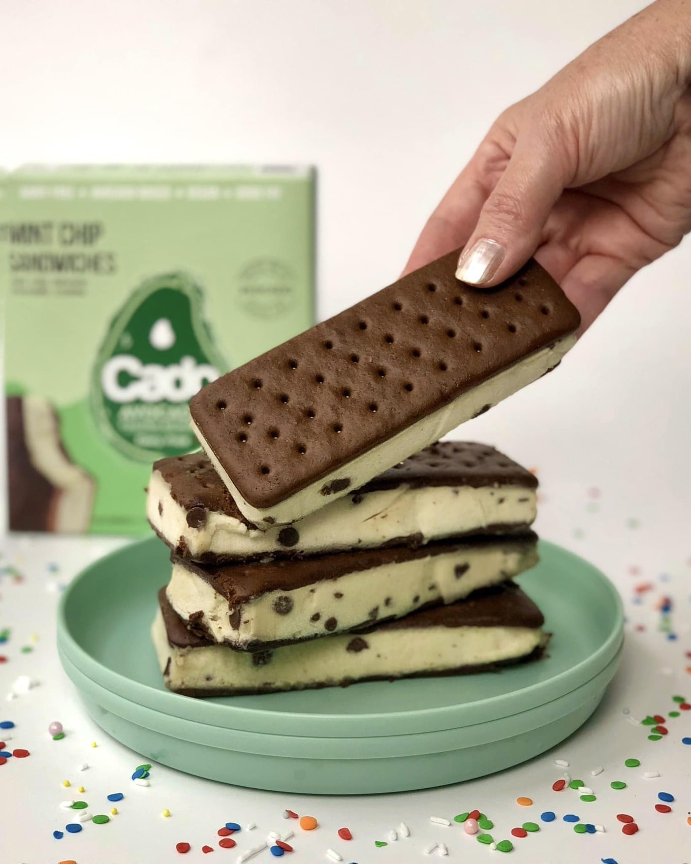 Cado ice cream sandwich