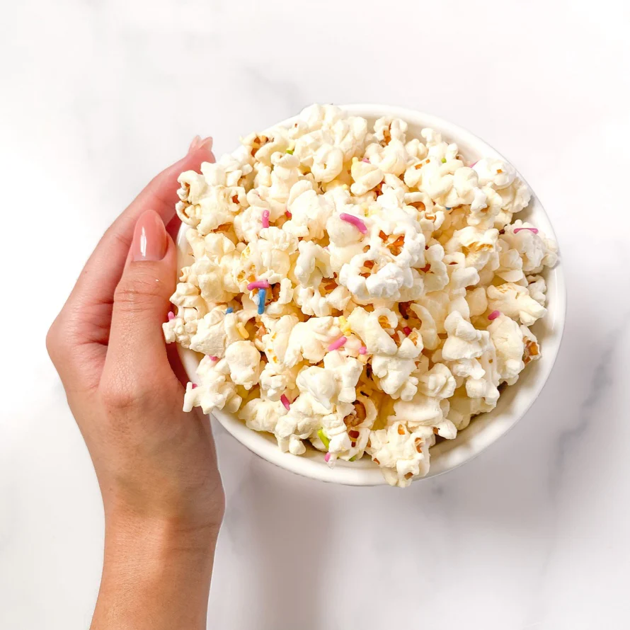 Safe and Fair birthday cake popcorn