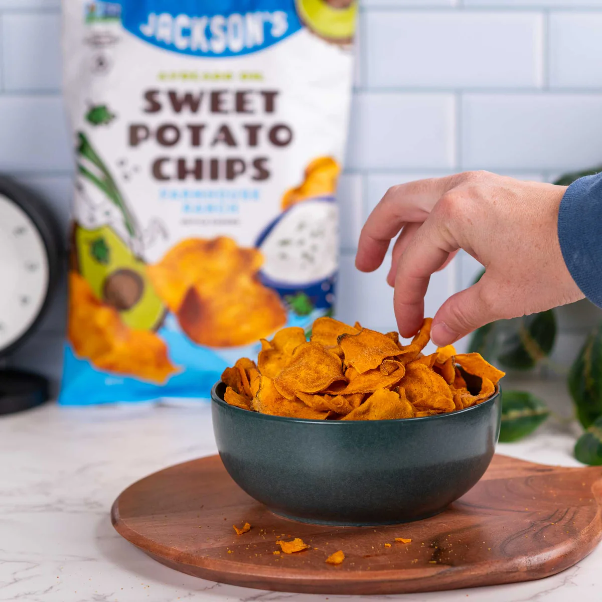 Farmhouse ranch sweet potato chips