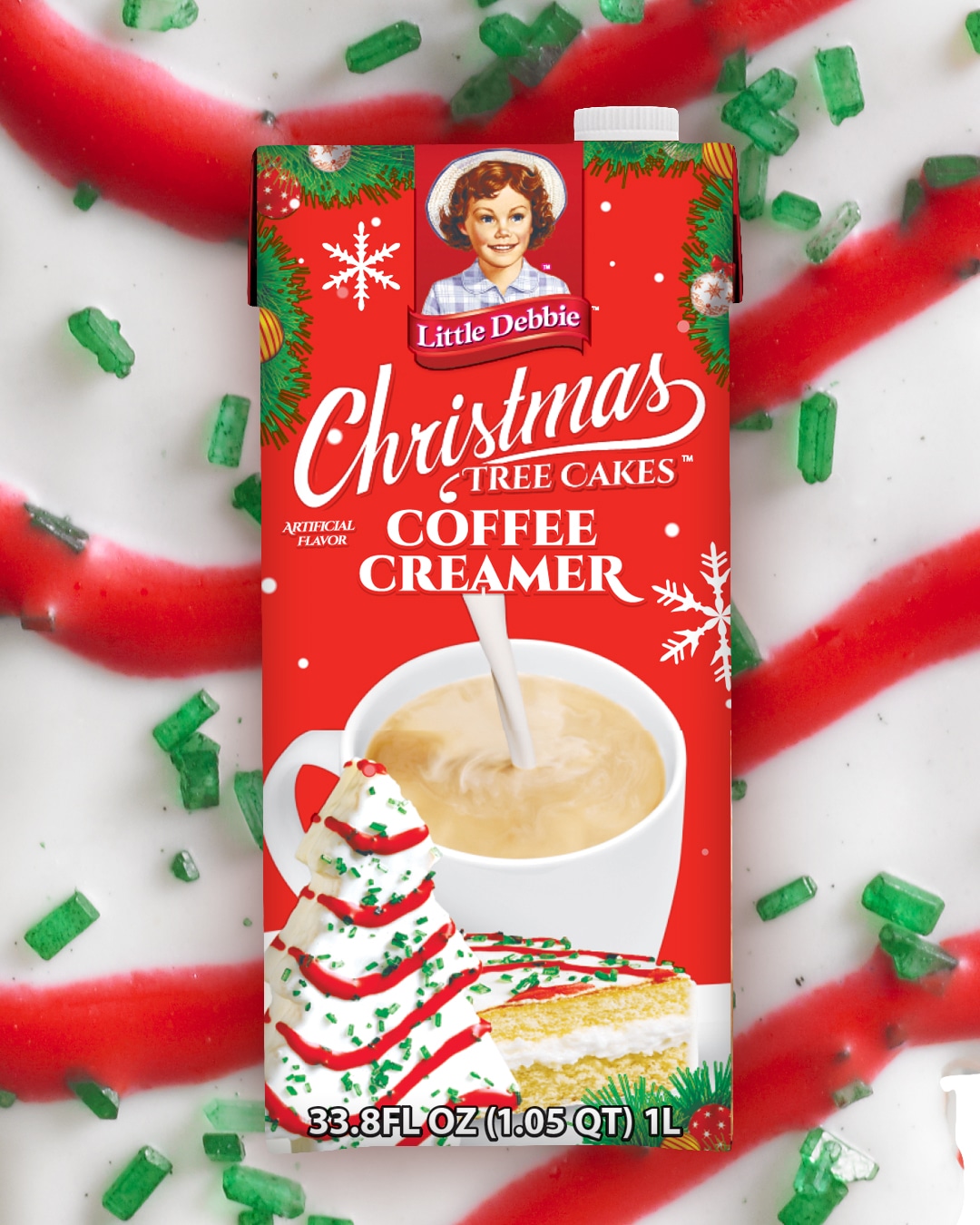 Little Debbie&rsquo;s Christmas Tree Cake creamer