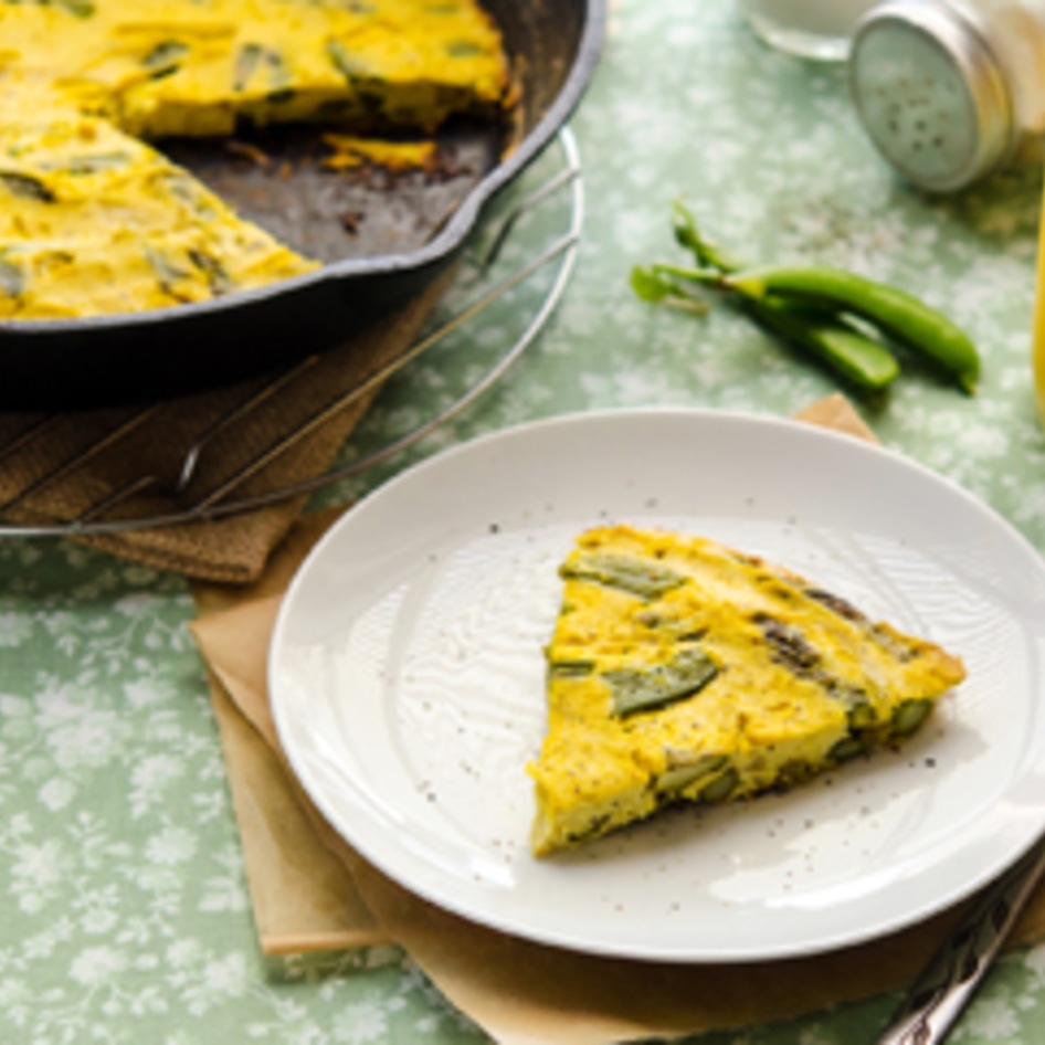 Vegan Asparagus Snap Pea Frittata