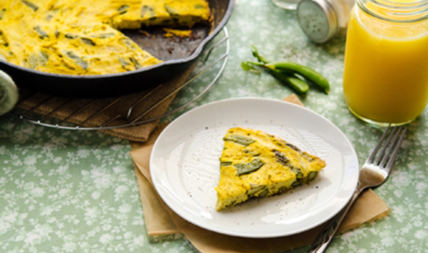 Vegan Asparagus Snap Pea Frittata