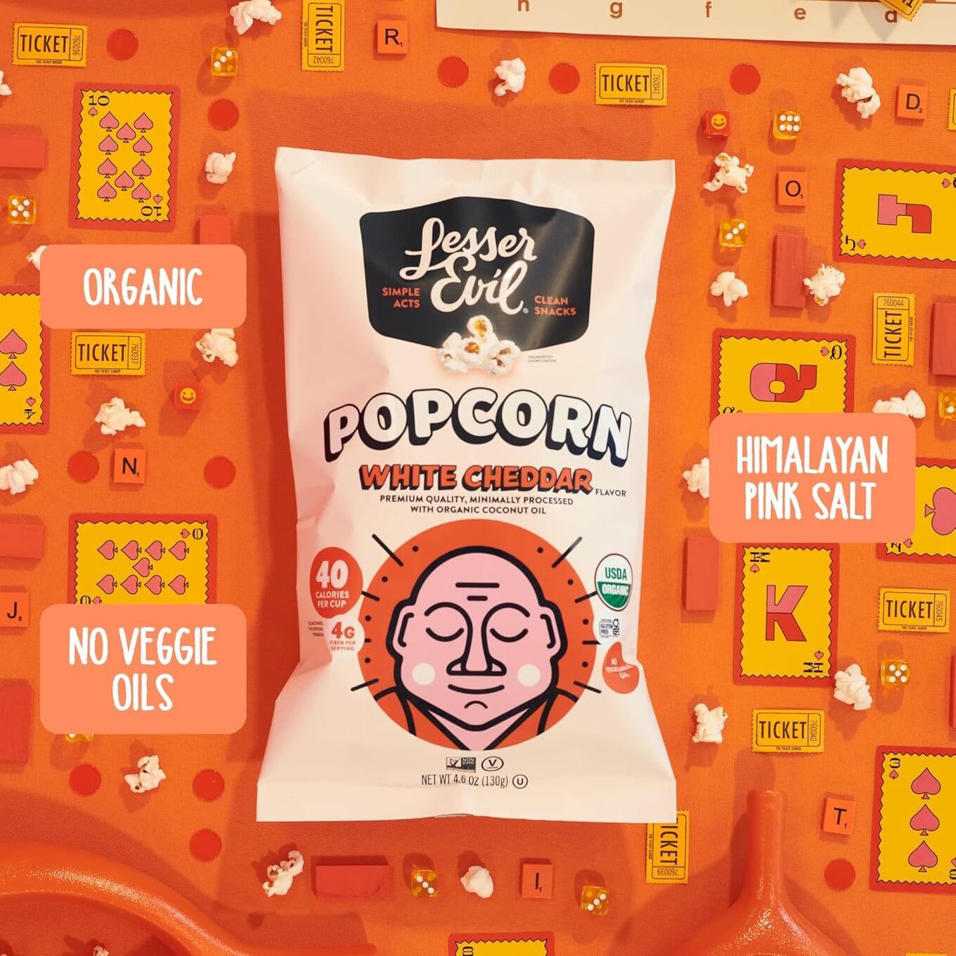 LesserEvil No Cheese Cheesiness Organic Popcorn