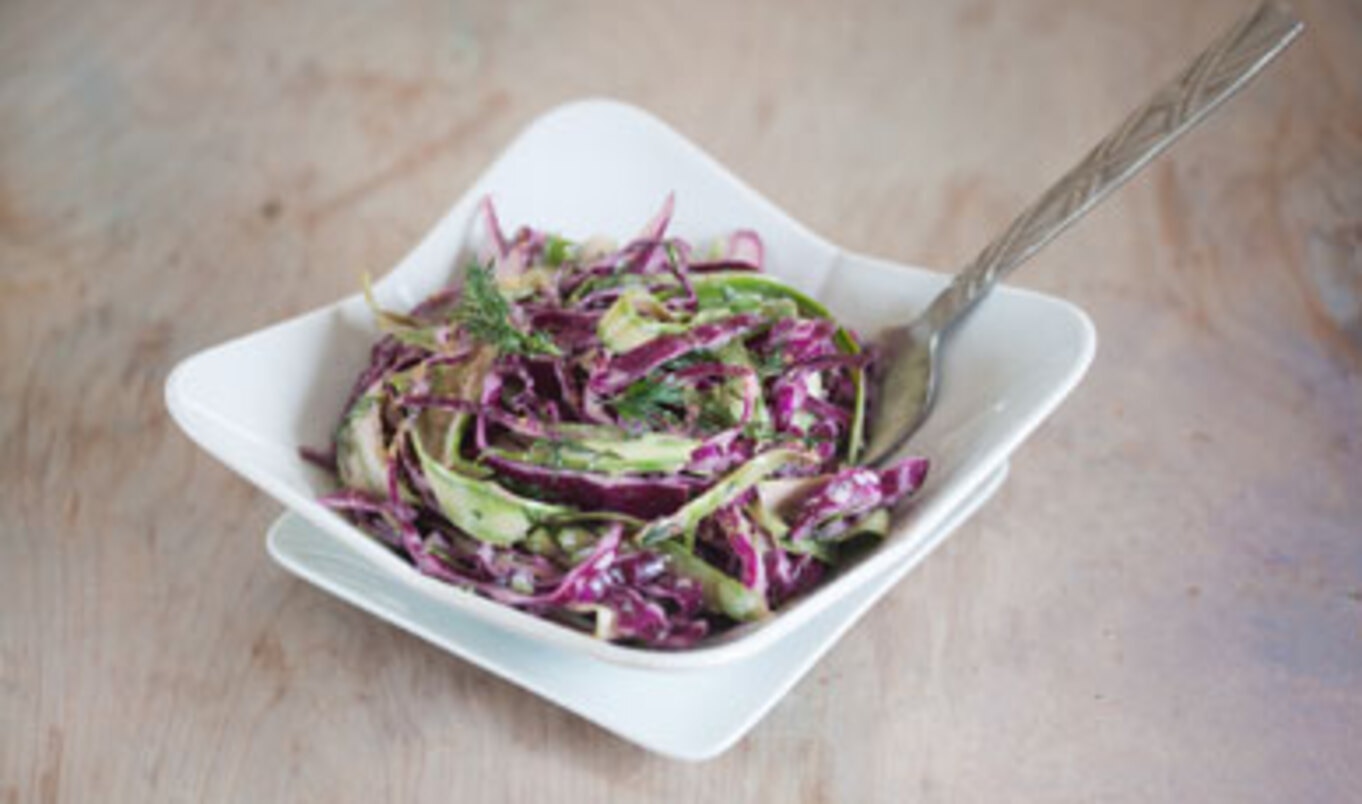 Shaved Vegan Asparagus Coleslaw