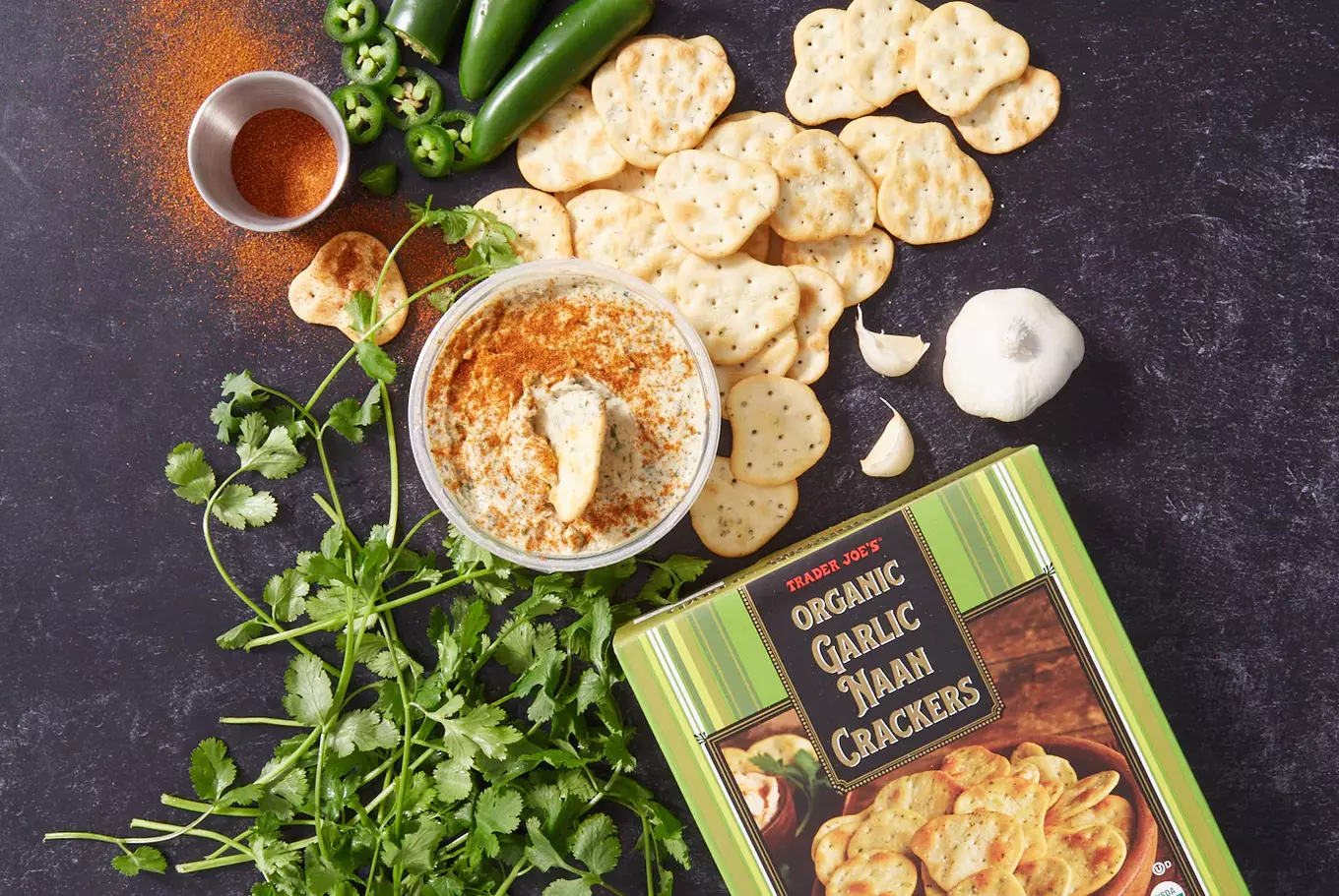 Organic Garlic Naan Crackers