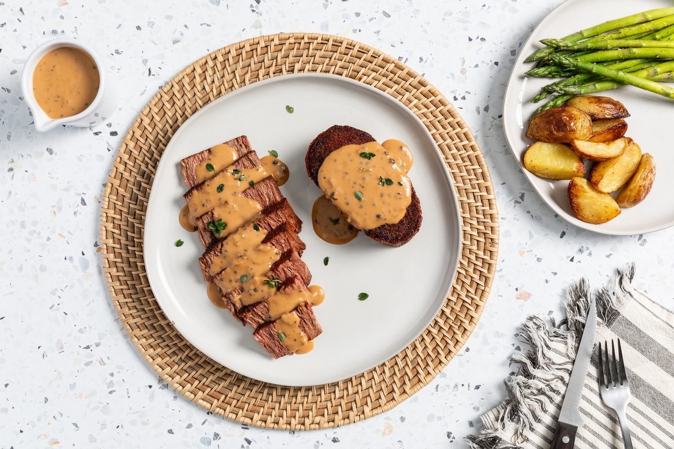 Chunk with Peppercorn Sauce