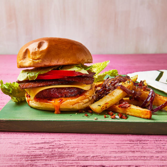 Plant-Based Bacon Cheeseburger