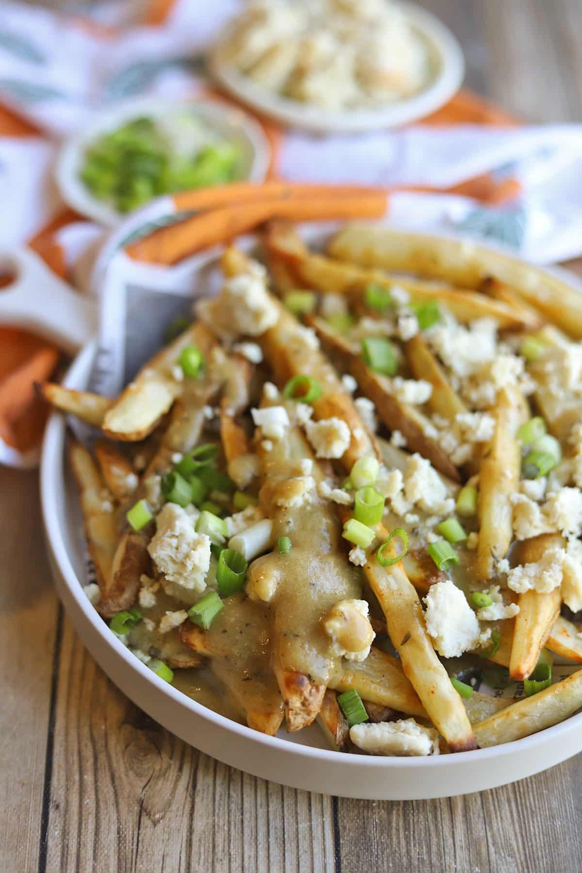 Vegan Poutine with Gravy & Almond Feta