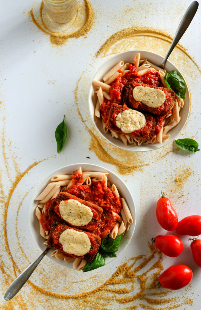 tofu parm with pasta