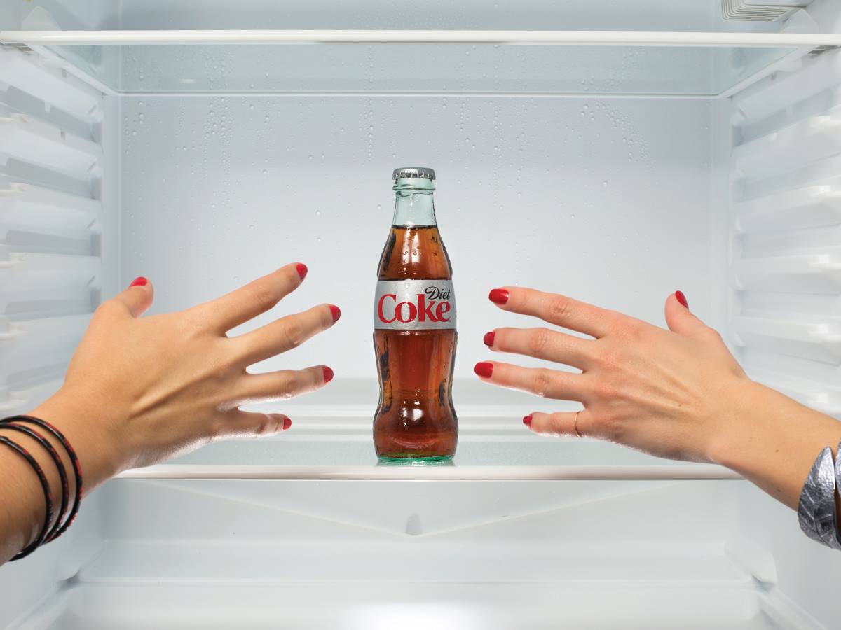 Diet Coke in fridge