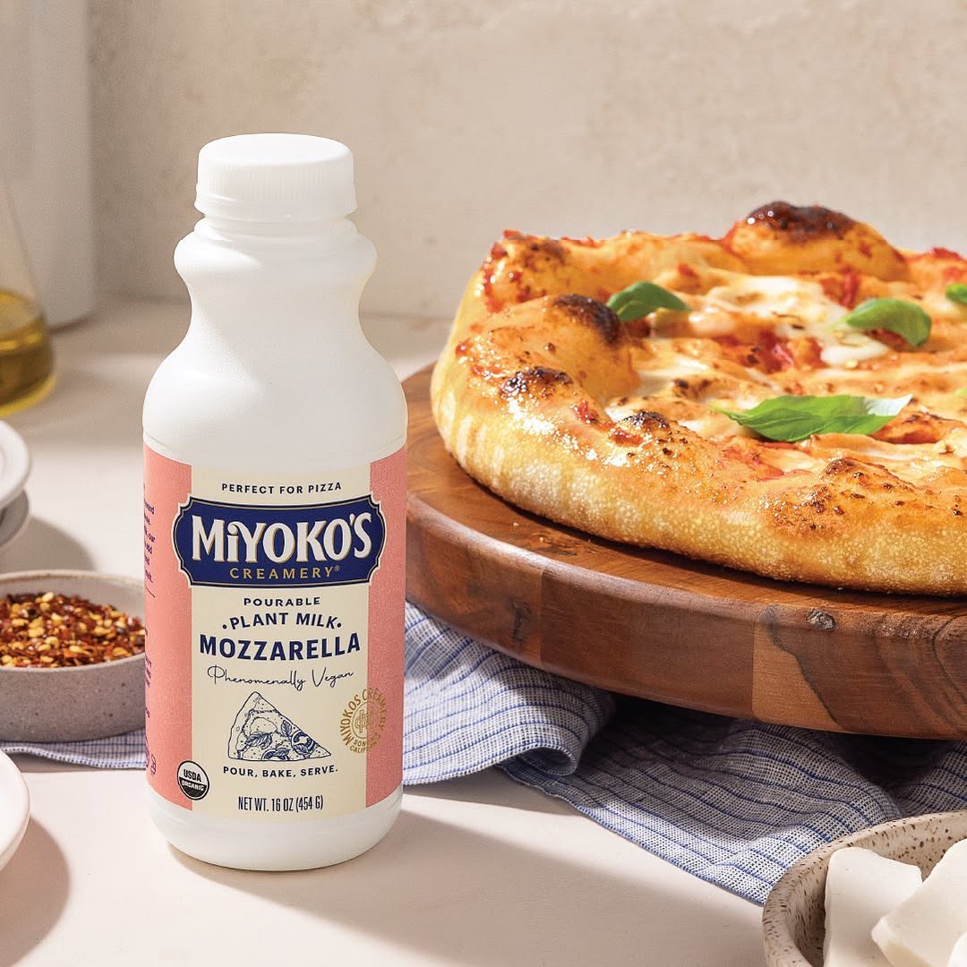 miyokos pourable mozzarella and pizza