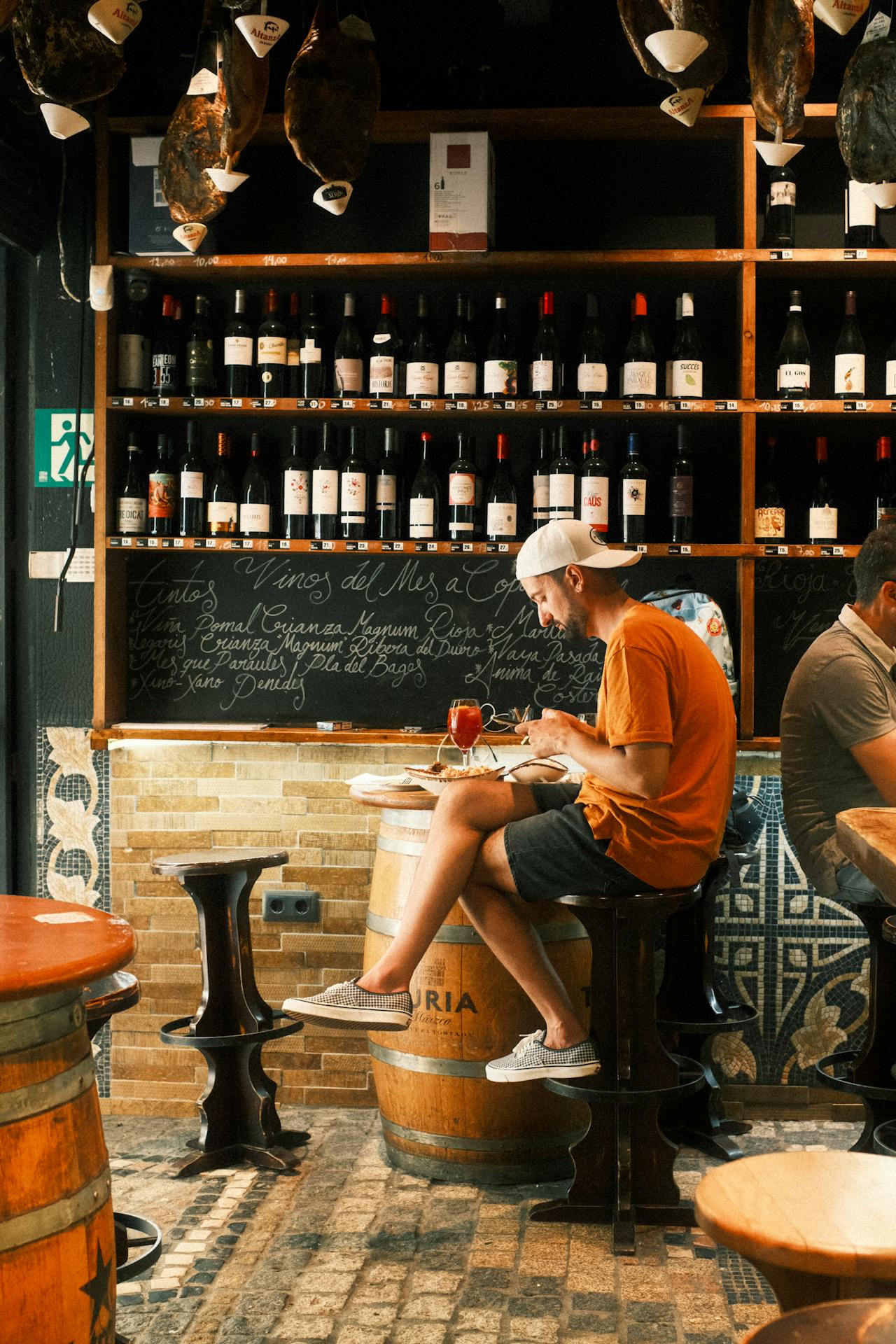 man at a bar in spain