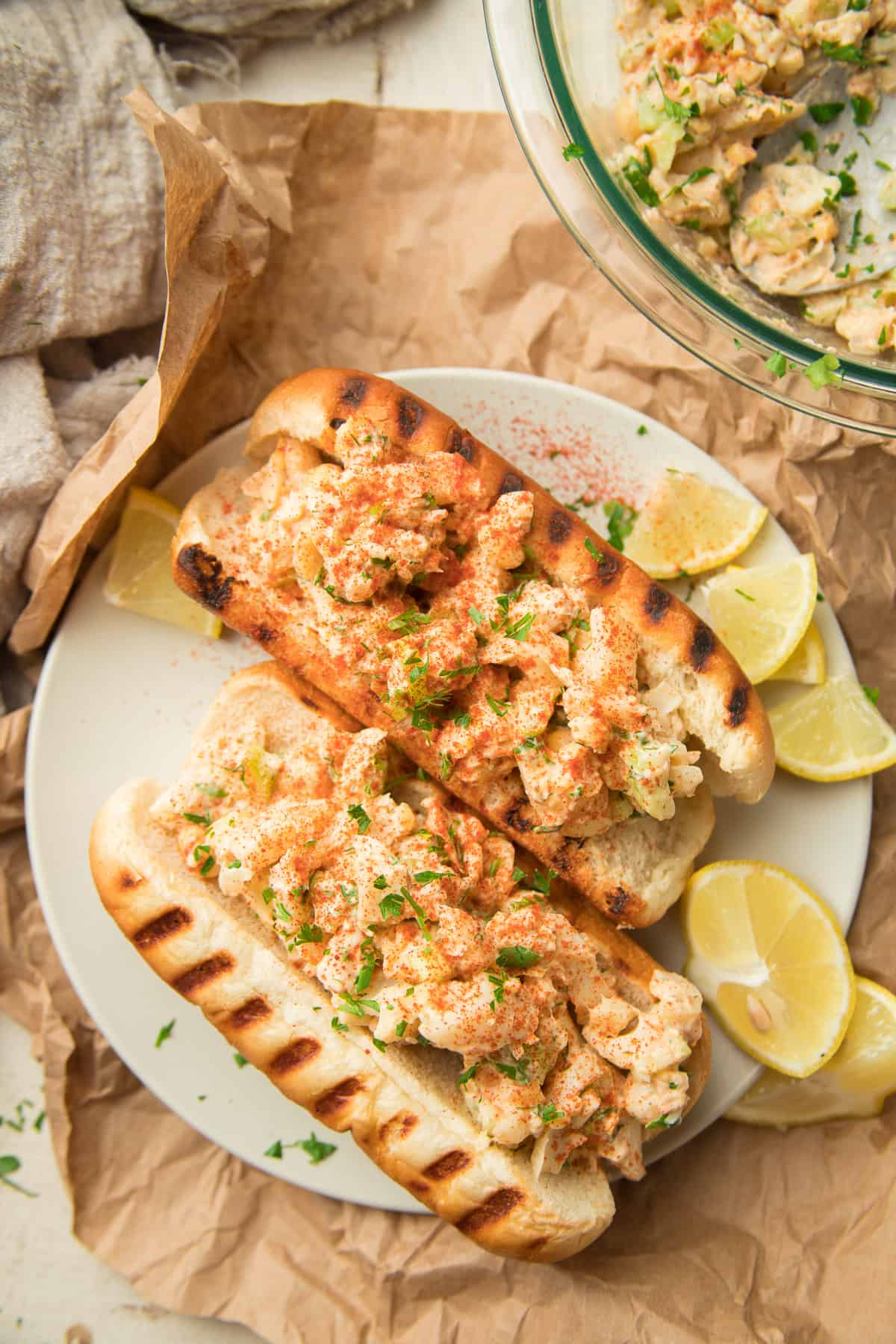 Vegan Lobster Roll With Smashed Chickpeas