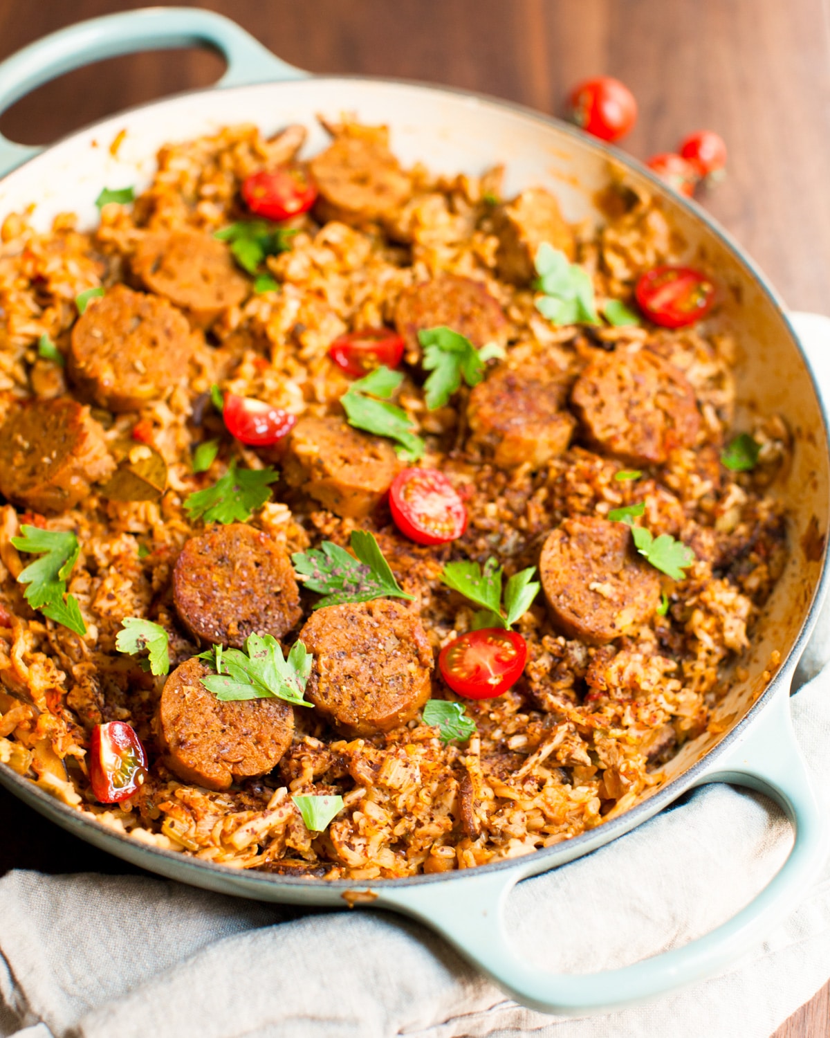 Vegan Jambalaya with Mushrooms