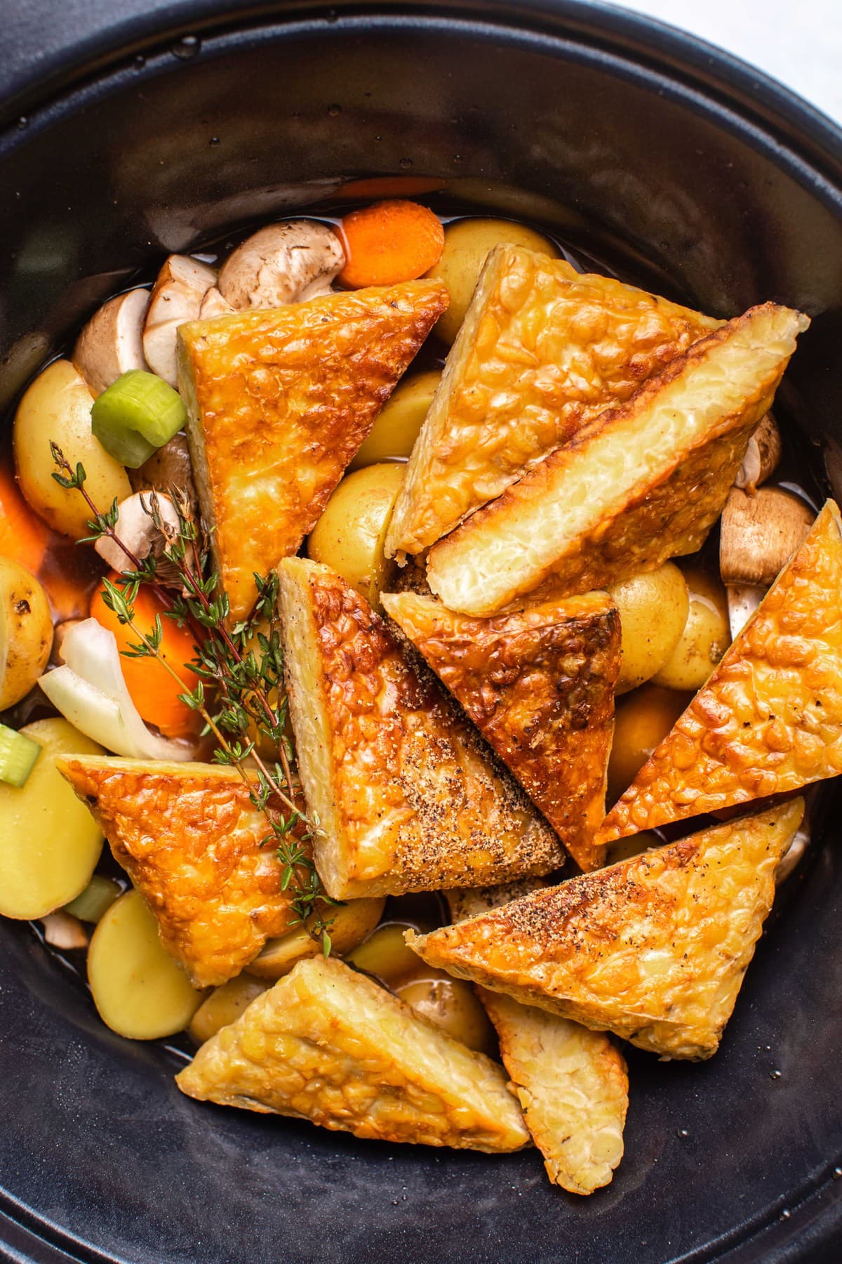  Vegan Slow Cooker Pot Roast with Tempeh