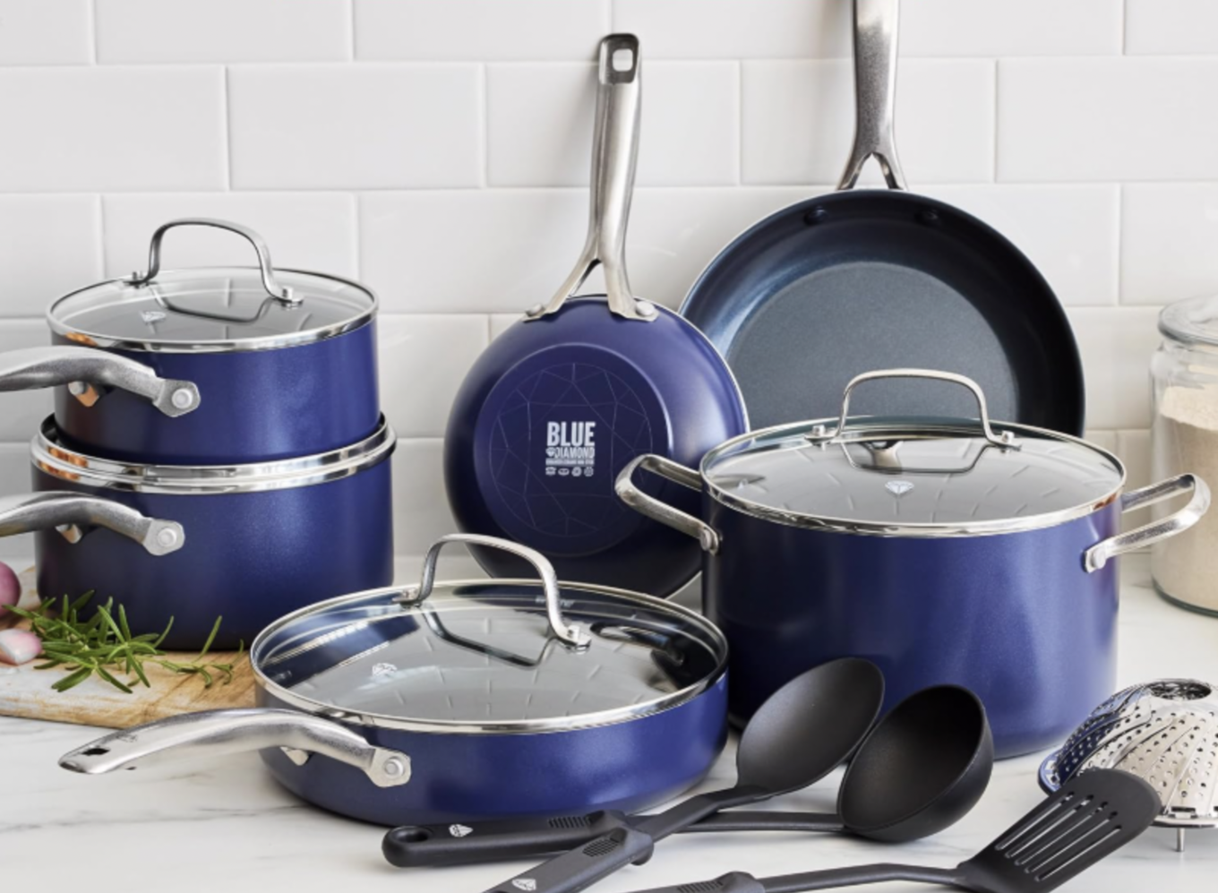 Blue Diamond 14 Piece Cookware Set