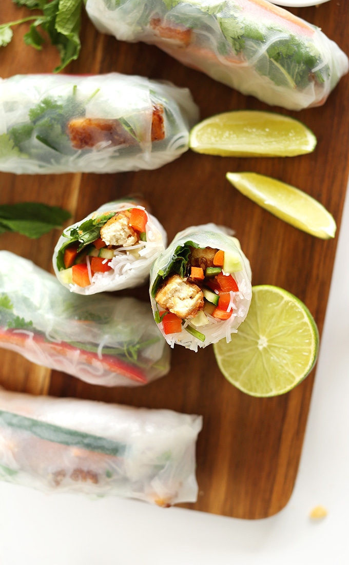 Vietnamese Spring Rolls With Crispy Tofu