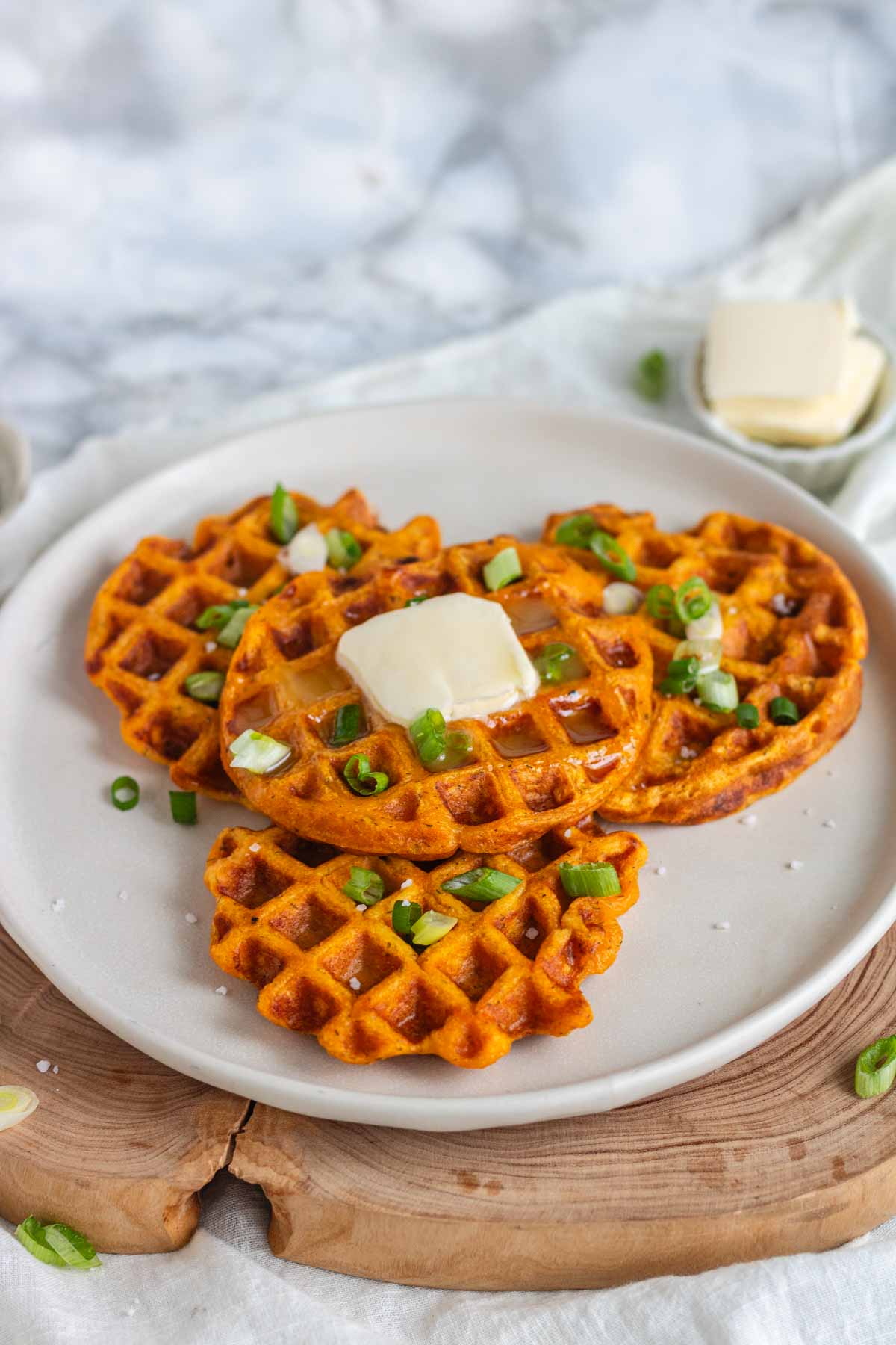 Savory Vegan Sweet Potato Waffles