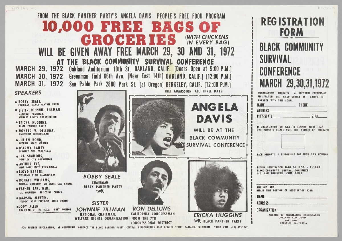 Black Panther Party free grocery flyer