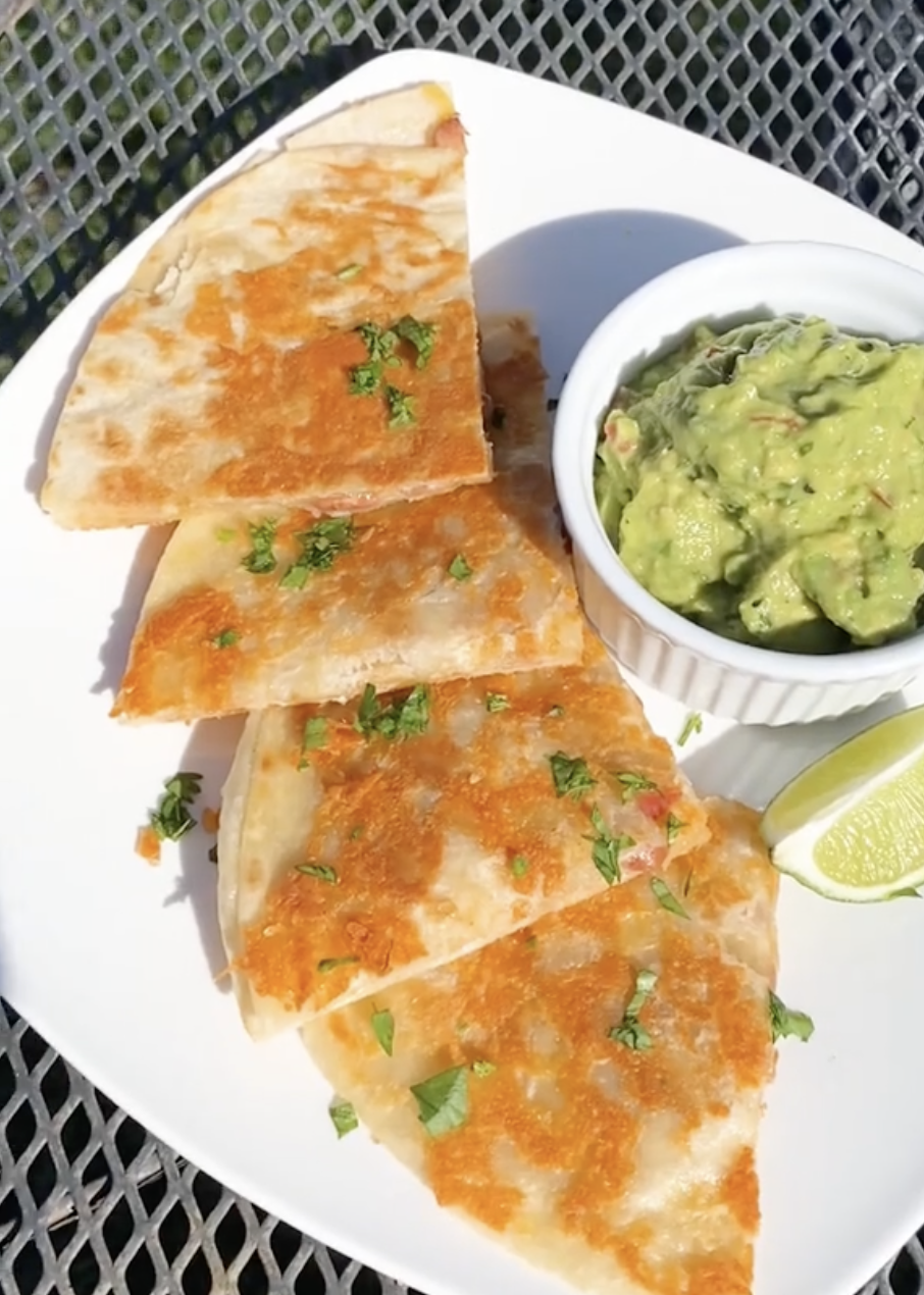 vegan cheese crust quesadilla