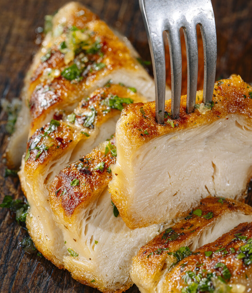 vegan chicken fillet closeup