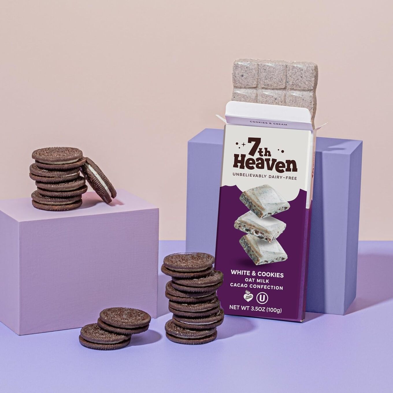  7th Heaven Vegan Cookies and Cream Chocolate Bars