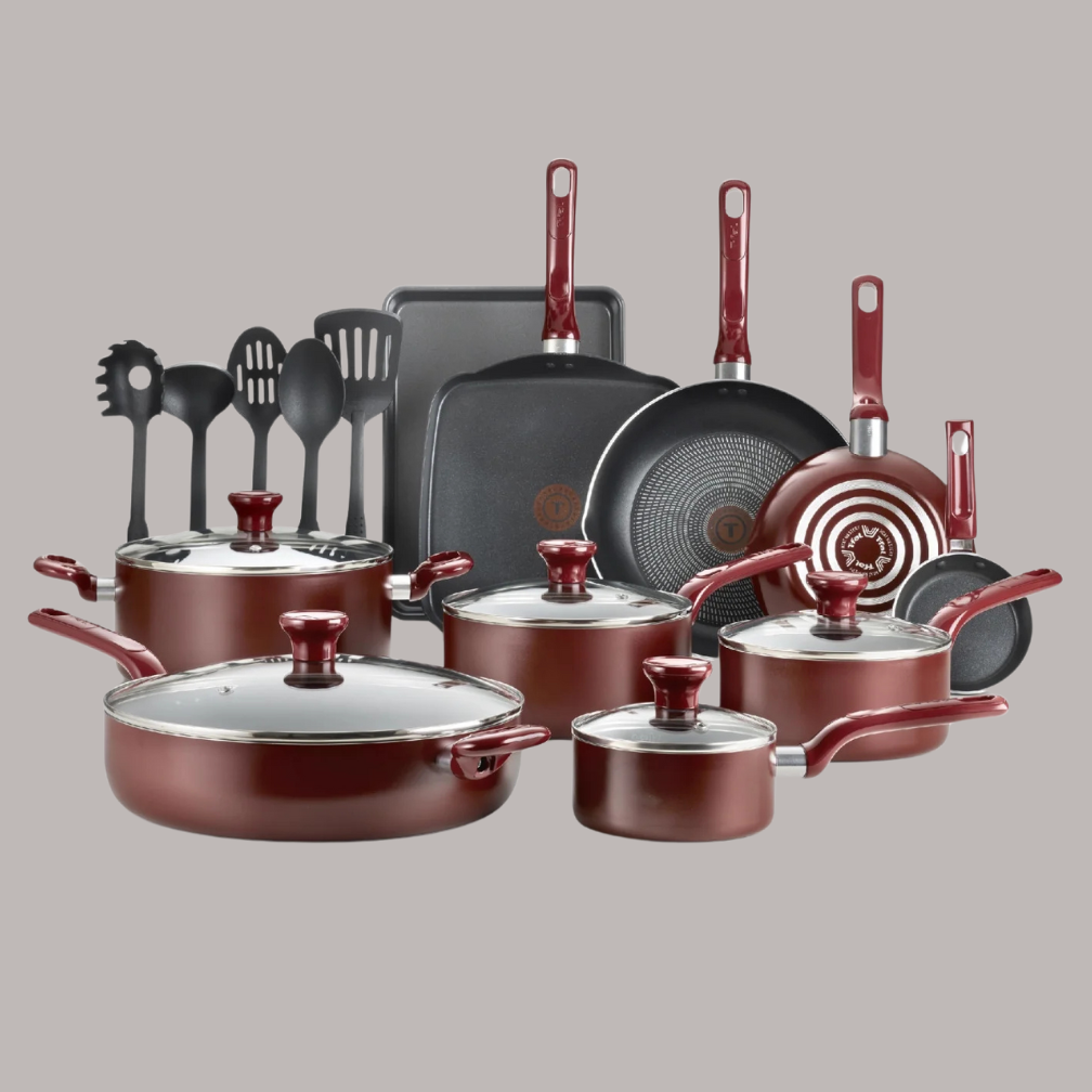 Tfal 20-Piece Easy Care and Nonstick Aluminum Cookware Set