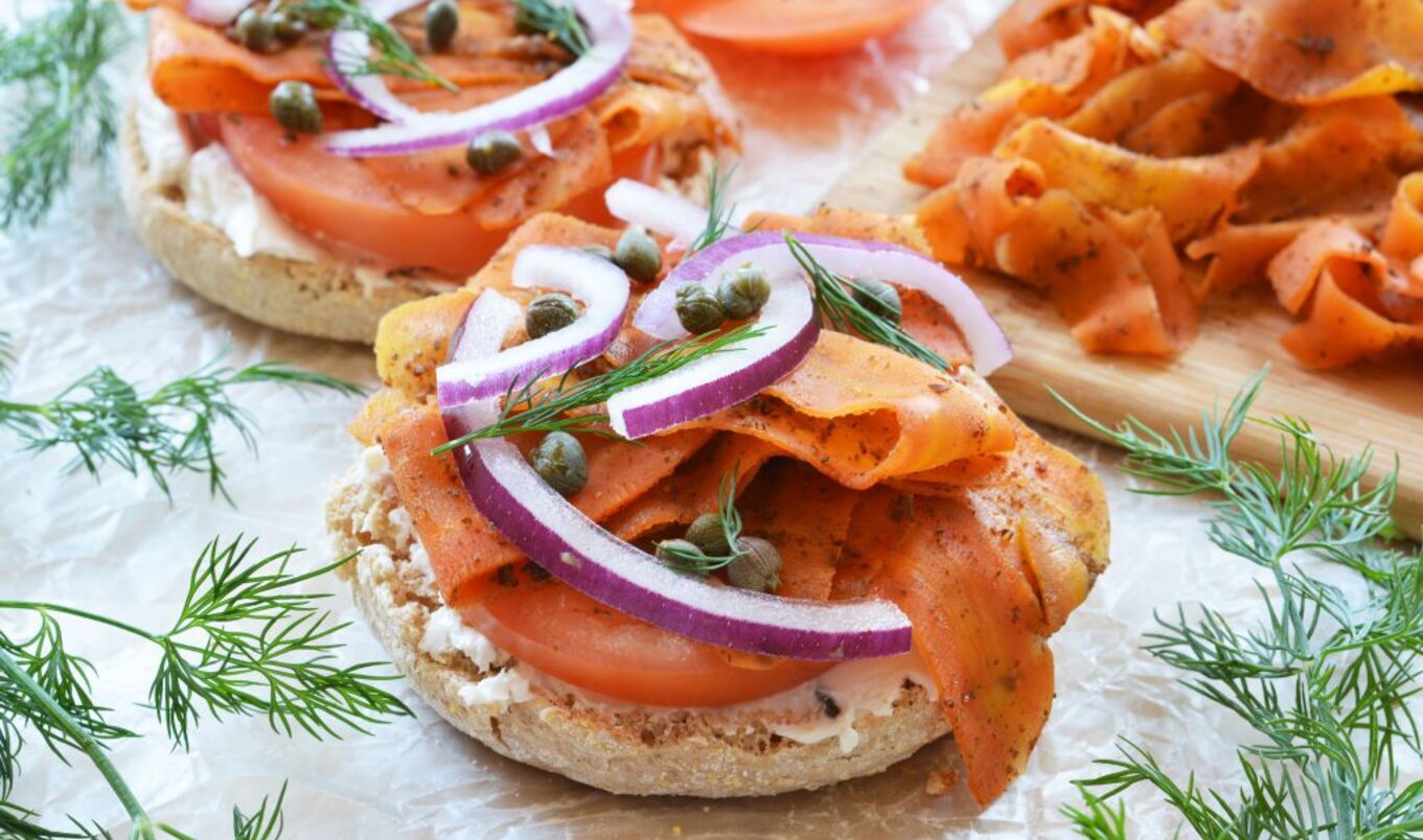 Plant-Based Lox With Homemade Cashew Cream Cheese