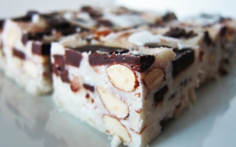 Vegan Raw Almond Joy Fudge