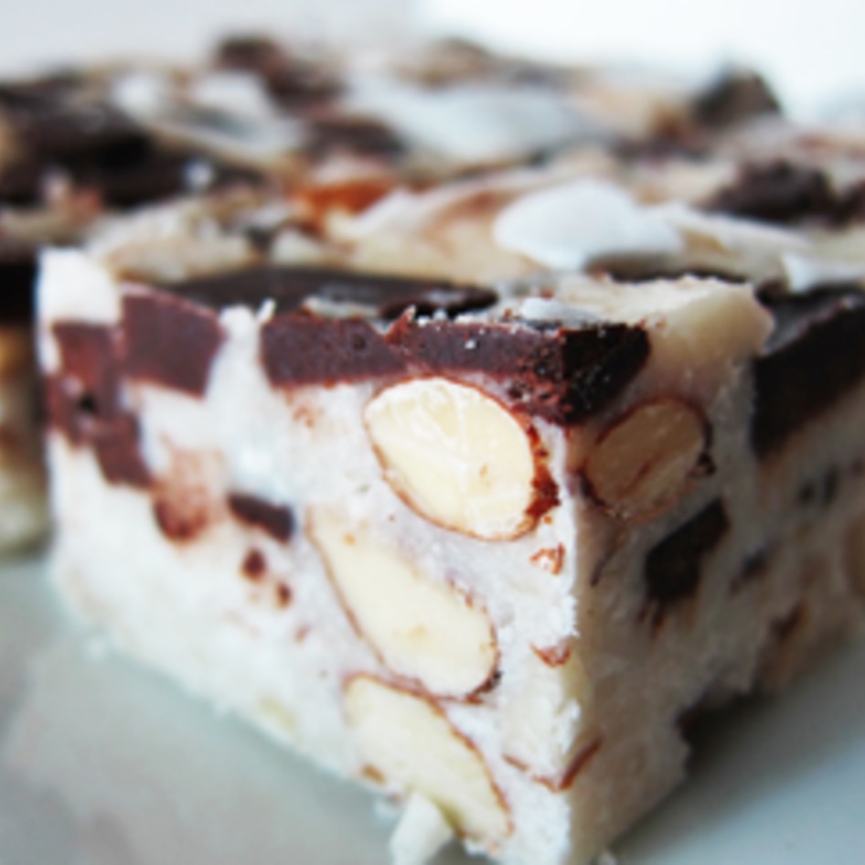 Vegan Raw Almond Joy Fudge