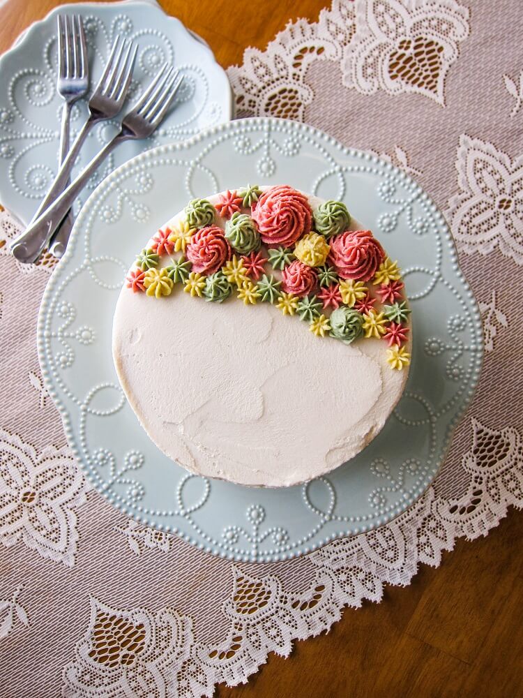Vegan Coconut Macadamia Carrot Cake with White Chocolate Frosting