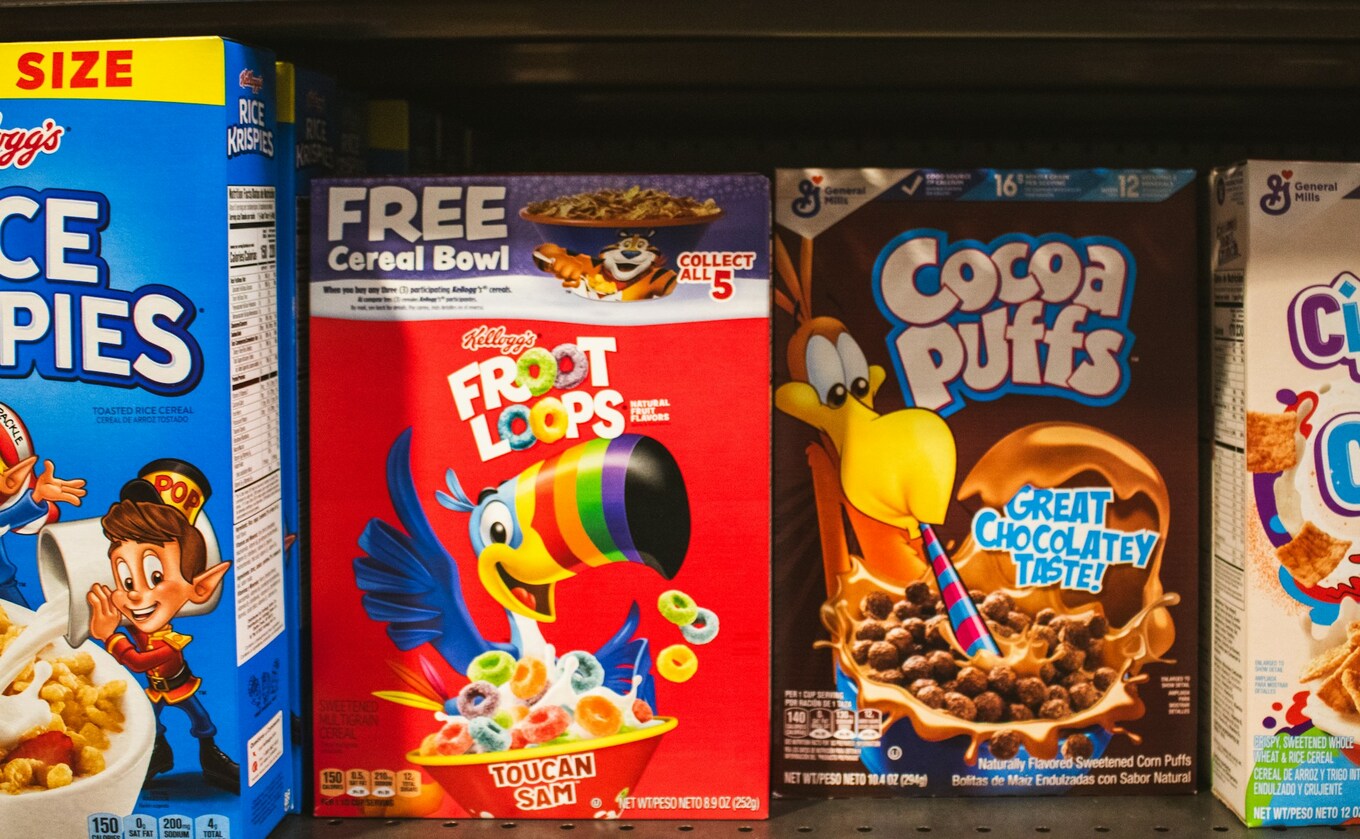 cereals on the shelf
