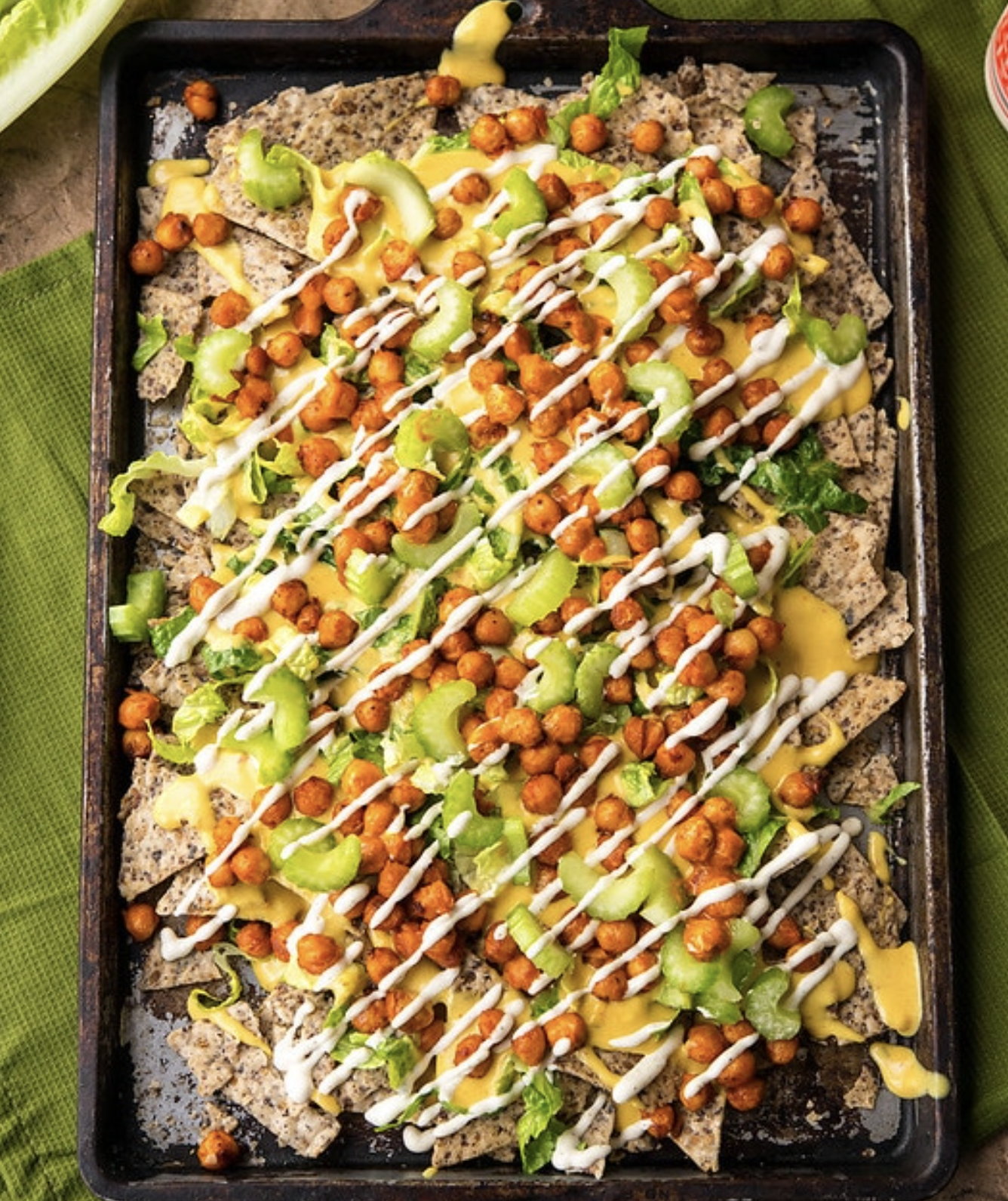 buffalo chickpea nachos