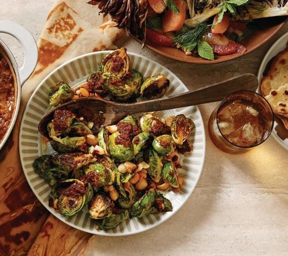 Brussels sprouts, pilpelchuma, and macadamias1