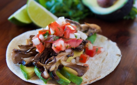 Wild Mushroom Tacos with Pico de Gallo