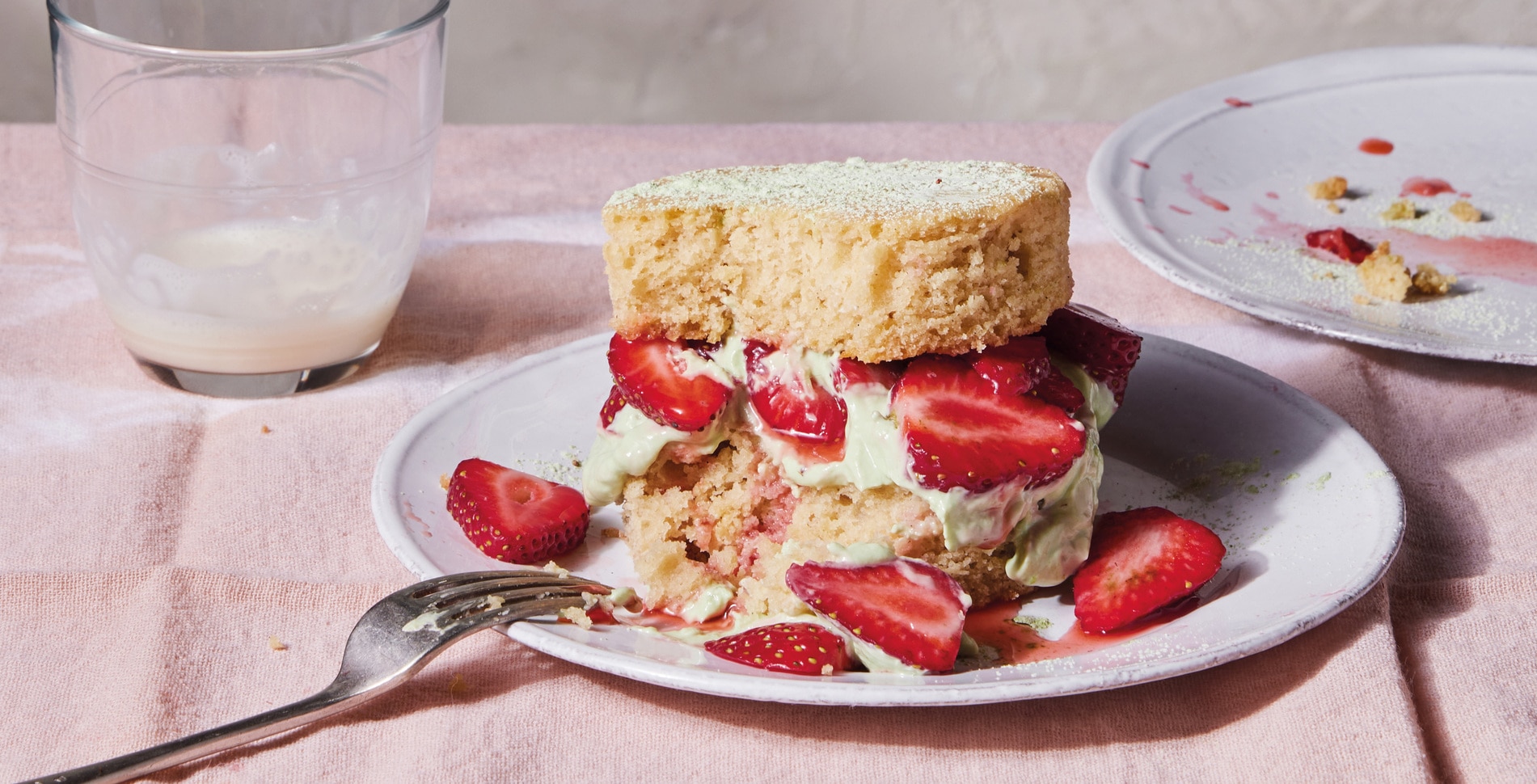 Strawberry Shortcakes With Coconut Matcha Whipped Cream