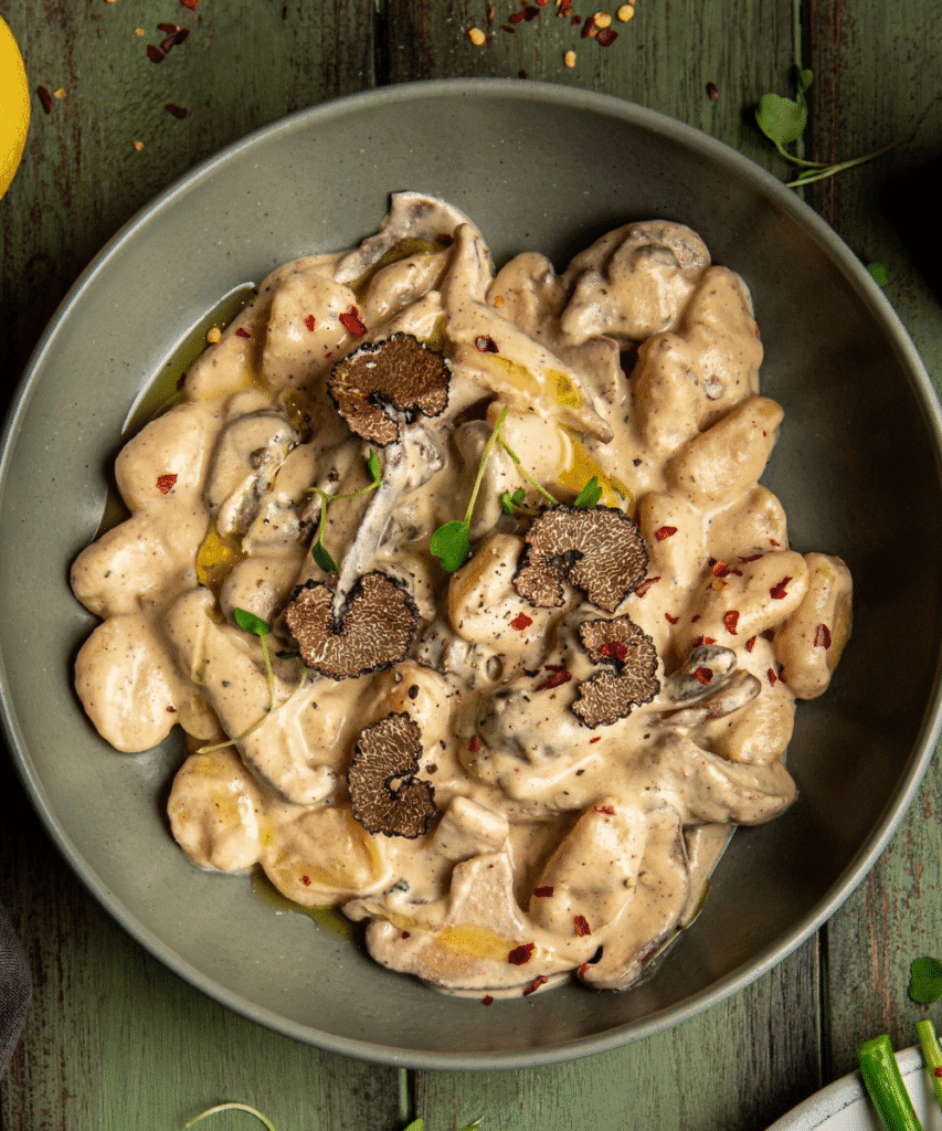 Creamy Vegan Black Truffle Gnocchi