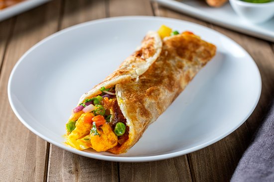 Bombay Eats potato cauli wrap