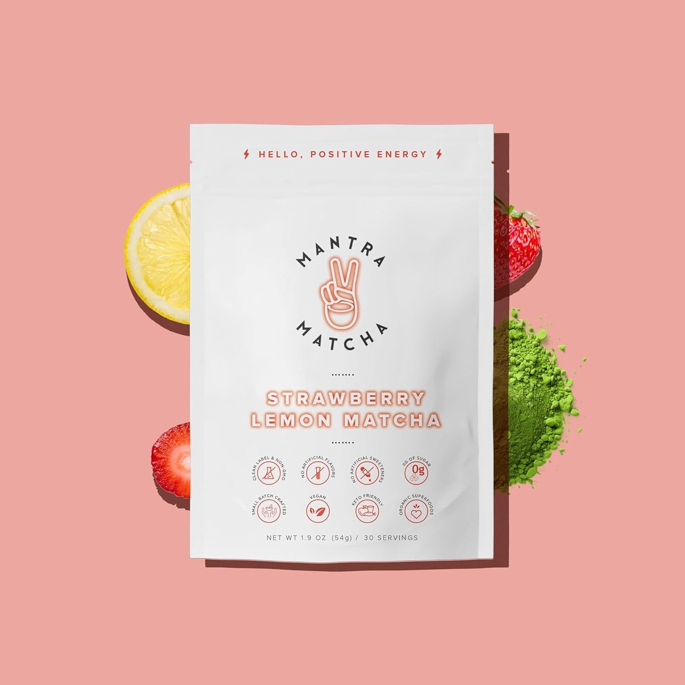 Mantra Matcha Strawberry Lemon Powder 